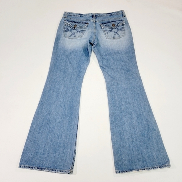 AEROPOSTALE ♡ Sweet Denim Faded 'n Distressed Authentic Flare Blue Jeans 9/10R - Picture 2 of 16